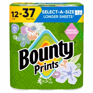 Bounty Prints Select-A-Size 2-Ply Paper Towels, 12 Rolls, 128 sheets/roll