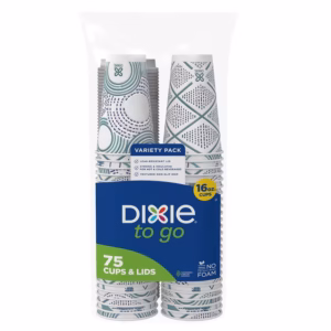 Dixie® To Go 16 oz. Paper Cup with Leak-Resistant Lid, 75 ct.