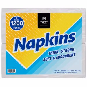 Member's Mark Everyday 1-Ply White Napkins 4 pks., 300 napkins/pk. - Image 5
