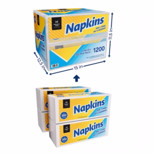 Alternative view of Member's Mark Everyday 1-Ply White Napkins 4 pks., 300 napkins/pk.