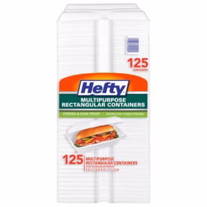 Hefty Food Service Containers Rectangle 9 3/4" x 5" x 3 1/4" 125 ct.