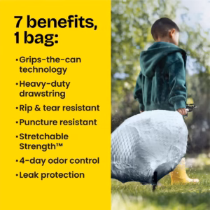 Alternative view of Glad ForceFlex Tall Kitchen Drawstring Trash Bags, Gain Original scent with Febreze Freshness, 13 Gallon, 160 ct.