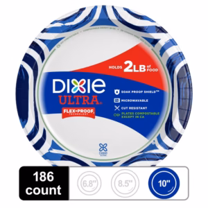 Dixie Ultra Heavyweight Dinner Paper Plates, 10", 186 ct.
