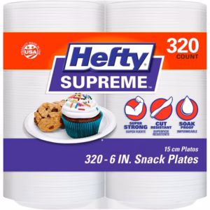 Hefty Supreme Foam Disposable Snack Plates, 6", 320 ct.