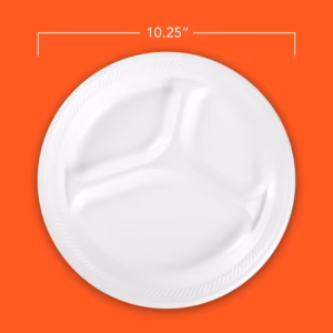 Alternative view of Hefty Supreme 3-Compartment Foam Plates, 10 1/4", 200 ct.
