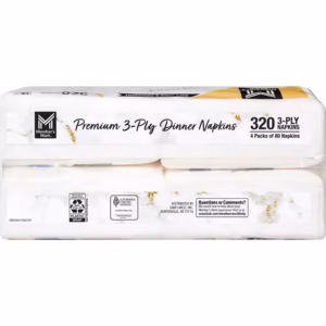 Member's Mark Ultra Premium 3-Ply White Dinner Napkins, 4 pks., 80 napkins/pk. - Image 6