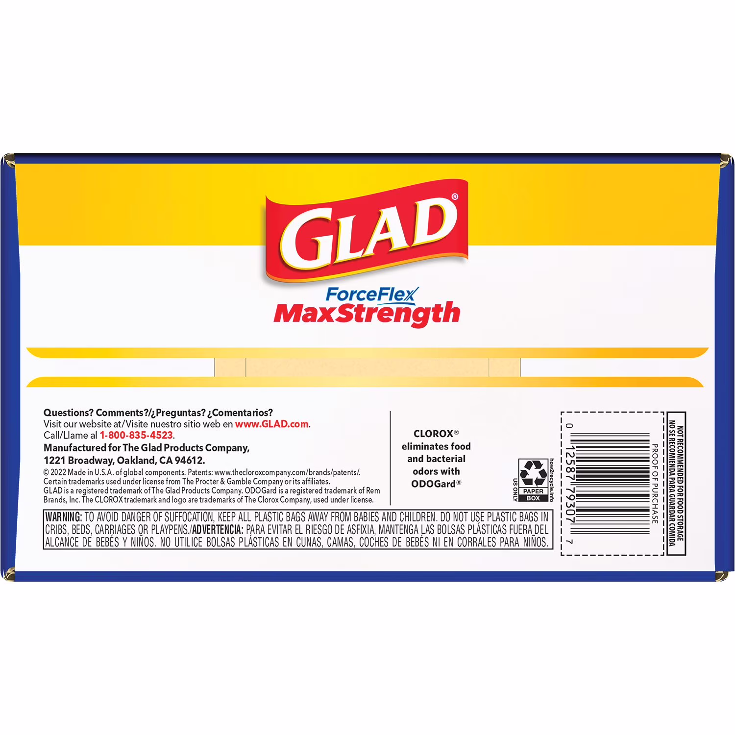 Glad ForceFlex MaxStrength with Clorox Tall Kitchen Drawstring Trash Bags, Lemon Fresh Scent, 13 Gallon, 120 ct. - Image 3