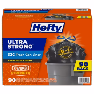 Hefty Ultra Strong Drawstring Trash Bags, Unscented 33 gal., 90 ct.
