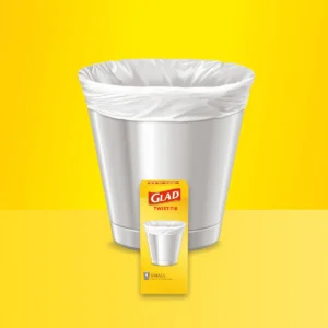Glad Small Twist-Tie White Trash Bags, Fresh Clean Scent with Febreze, 4 gal., 156 ct.