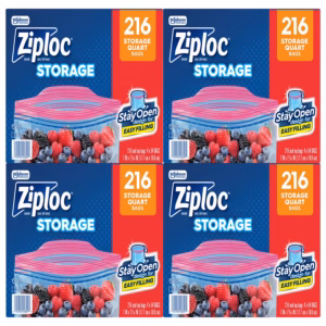 Alternative view of Ziploc Brand Quart Storage Bags, Stay Open Design, Easy to Fill, 216 ct.