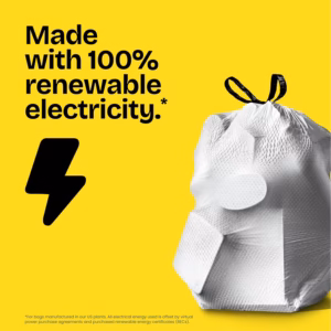 Glad ForceFlex MaxStrength with Clorox Tall Kitchen Drawstring Trash Bags, Lemon Fresh Scent, 13 Gallon, 120 ct. - Image 7
