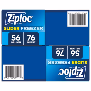 Alternative view of Ziploc Brand Gallon & Quart Freezer Slider Bags, Power Shield Technology for More Durability, 132 ct.