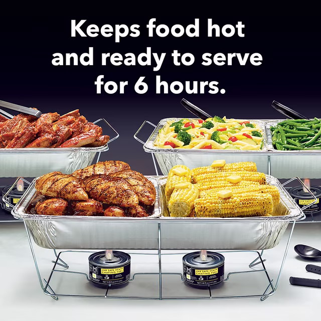 Member's Mark Party Set with 2-hour Safe Heat Chafing Fuel, 24 ct. - Image 4