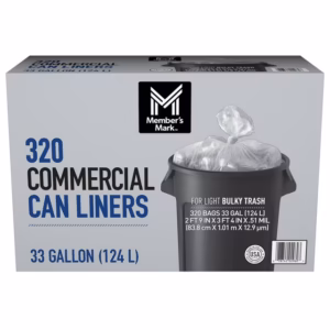 Member's Mark 33 Gallon Commercial Can Liners, 320 ct.