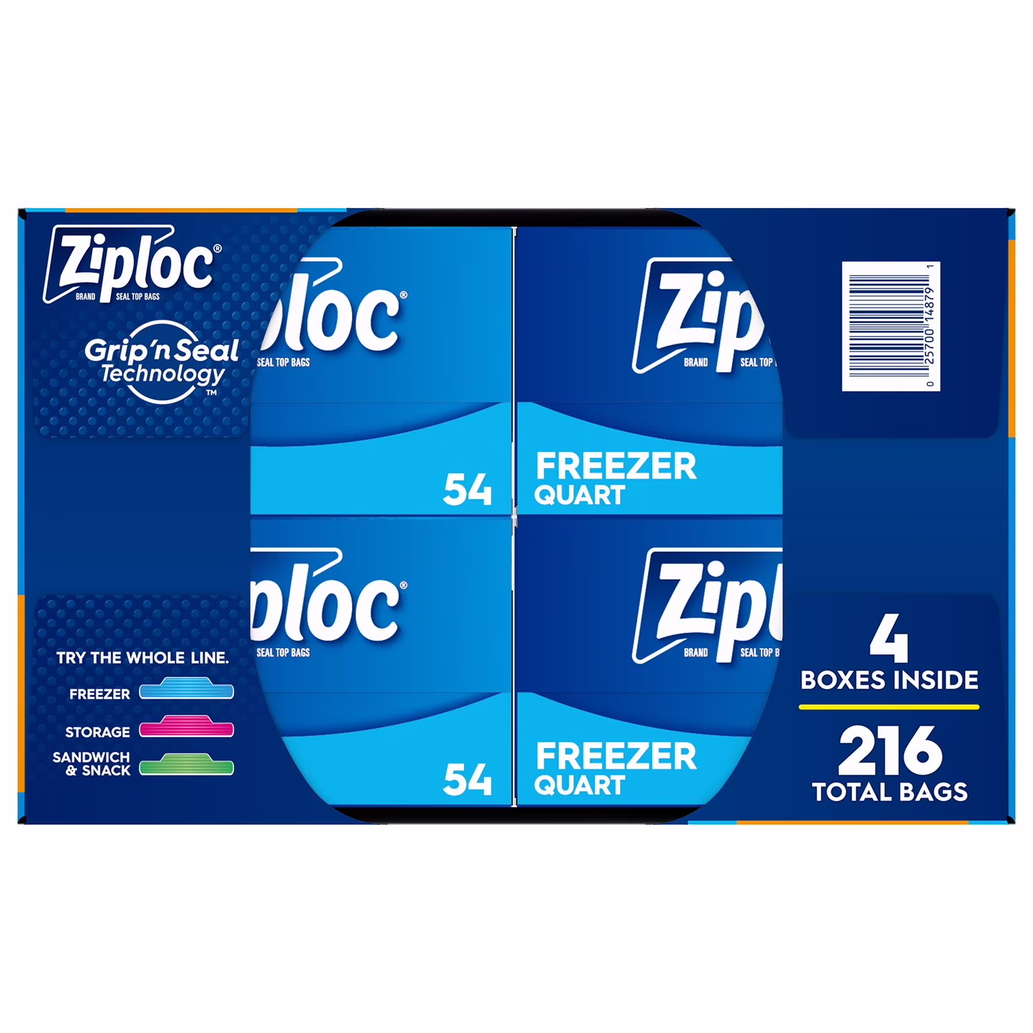 Ziploc Brand Quart Freezer Storage Bags, Stay Open Design, Easy to Fill, 216 ct. - Image 2