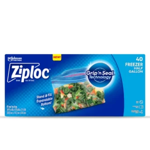 Ziploc Half Gallon Freezer Storage Bags, Expandable Bottom, Grip 'n Seal, 160 ct.