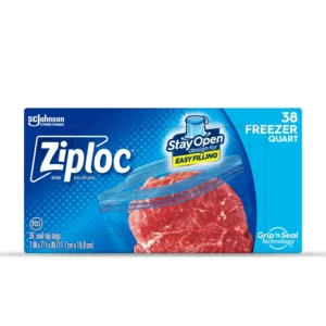 Ziploc Quart Freezer Storage Bags, Stay Open Design, 216 ct.
